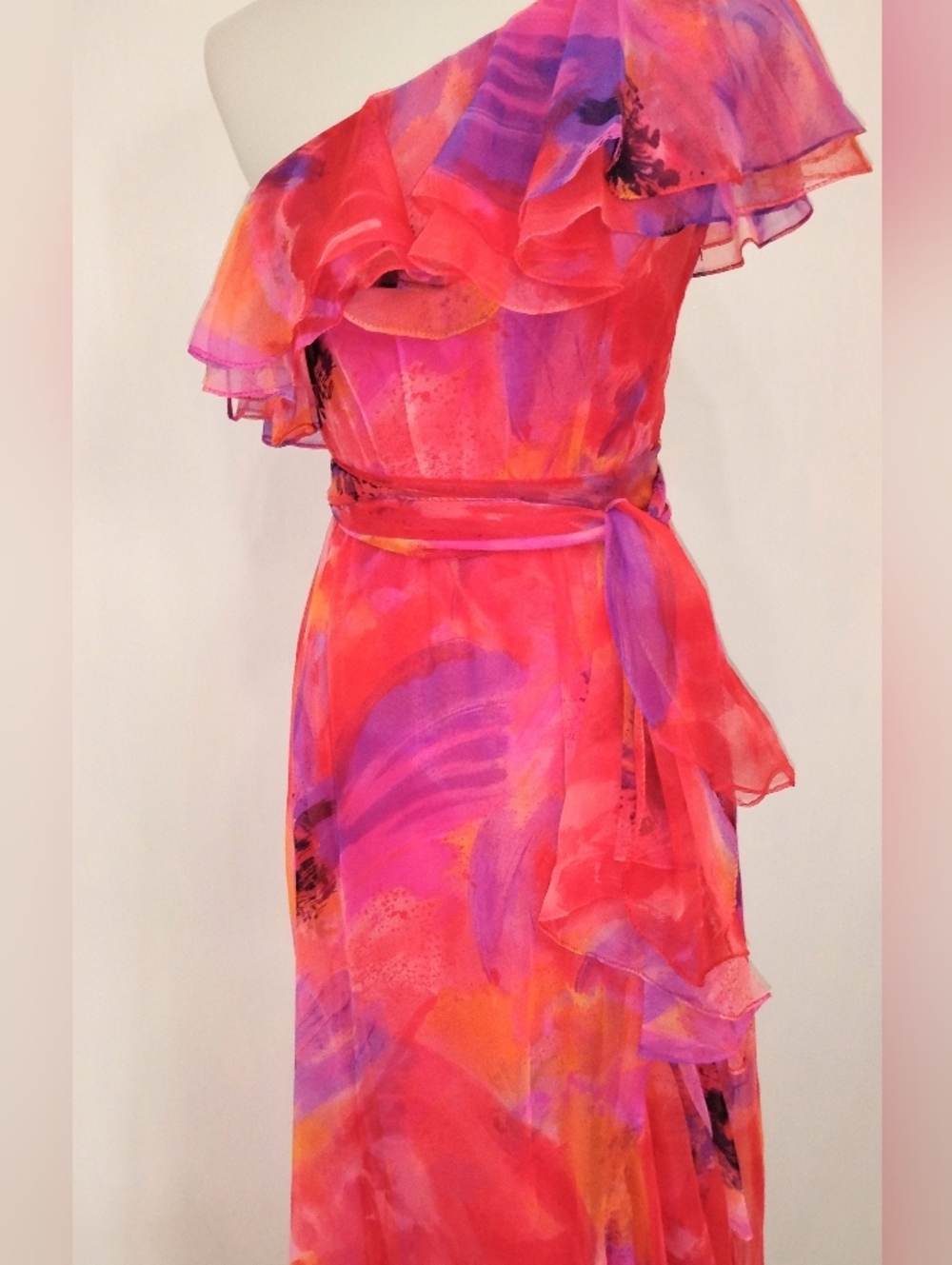 VINTAGE LILLIE RUBIN RUFFLED GOWN - Picture 3 of 15